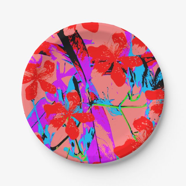 Prato De Papel cor-de-rosa retro (Frente)