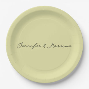 Prato De Papel Cor pastel personalizada nome minimalista personal