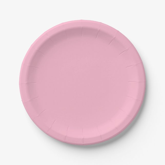 Prato De Papel Cor sólida rosa-bebê (Frente)
