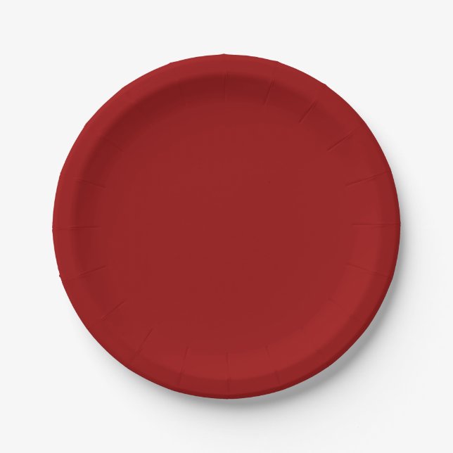 Prato De Papel Cor Sólido Vermelho da Apple, Amarra Escura (Frente)