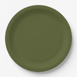 Prato De Papel Cor Verde Mínima do Exército Sólido Profissional