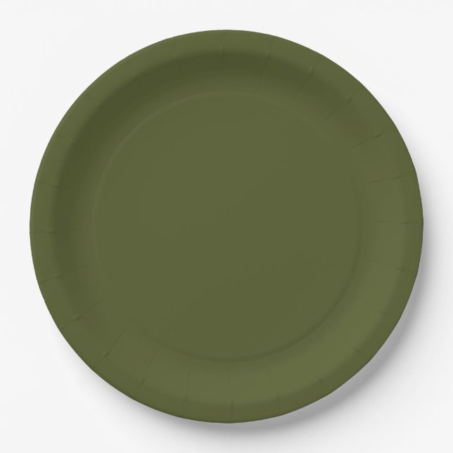 Prato De Papel Cor Verde Mínima do Exército Sólido Profissional (Frente)