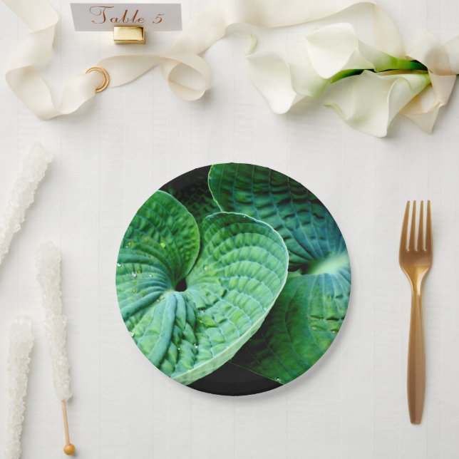 Prato De Papel Coração de Hosta (Casamento)