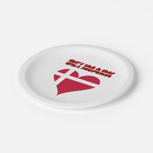 Prato De Papel Coração dinamarquês