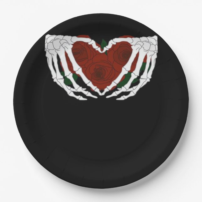 Prato De Papel Coração Esqueletal (Frente)