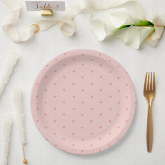 Prato De Papel Corações Cor-de-Rosa Pastel Adoráveis