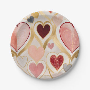 Prato De Papel Corações de Amor