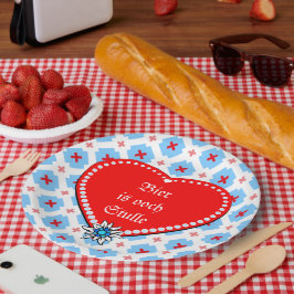 Prato De Papel Corações de pretzel bávara Edelweiss