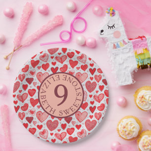 Prato De Papel Corações e Amor