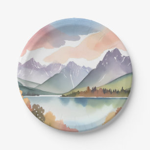 Prato De Papel Cordilheira   Paisagem em Aquarela da Natureza Are