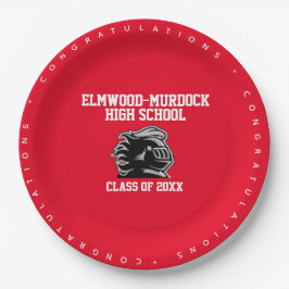 Prato De Papel Cores da Escola Vermelha, Festa de formatura