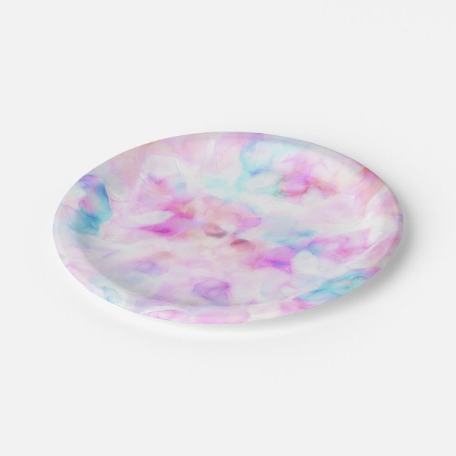 Prato De Papel Cores de Algodão Doce Aquarela Glamour (Inclinado)