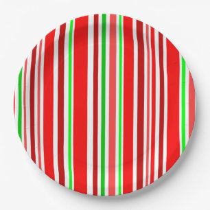 Prato De Papel Cores de Bastão de Doces Vermelho Branco Verde Lis