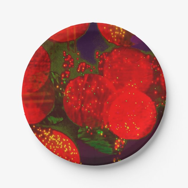 Prato De Papel Cores de Natal (Frente)