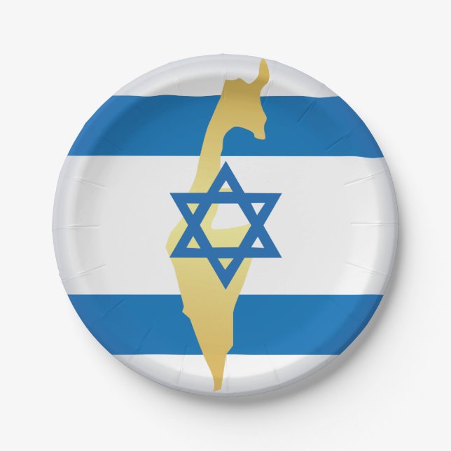 Prato De Papel Cores Nacionais De Israel (Frente)