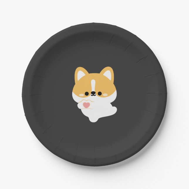 Prato De Papel Corgi Amoroso (Frente)