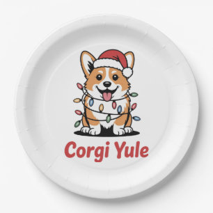 Prato De Papel Corgi Yule Natal Divertido Corgi Kawaii Amante de