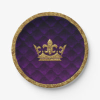 Coroa Dourada e Roxa Real Elegante Conto de Fadas