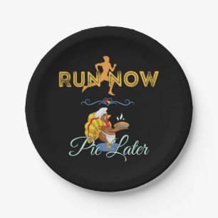 Prato De Papel Corredores de Ação de Graças - Executar Agora Pie