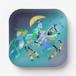 Prato De Papel Corrida de Cavalo Encantada