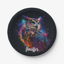 Coruja Espacial Colorida