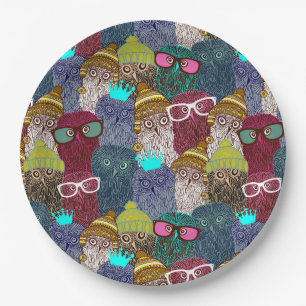 Prato De Papel Coruja na coroa