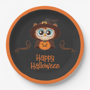 Prato De Papel Coruja/Queda/Outono/Halloween/abóbora