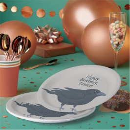 Prato De Papel Corvo Negro em Cinzas Personalizadas