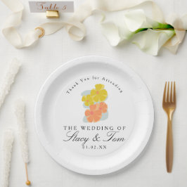 Prato De Papel Cosmos Florais da Primavera Desenhados à Mão para