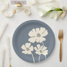 Cosmos Flowers Silhouettes Moderno Muro Floral