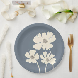 Prato De Papel Cosmos Flowers Silhouettes Moderno Muro Floral