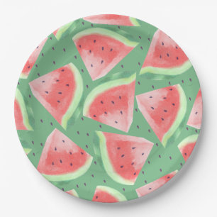 Prato De Papel Cóta Verão Kawaii Watercolor Melão