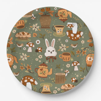 Prato De Papel cottagecore easter bunny rabbit green