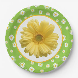 Prato De Papel Country Daisy Pattern Green