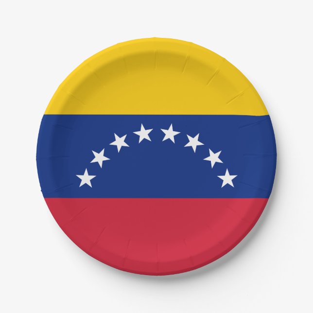 Prato De Papel Country flag of Venezuela custom party plates (Frente)