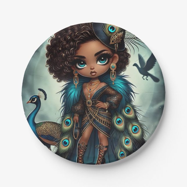 Prato De Papel Couture Peacock (Frente)