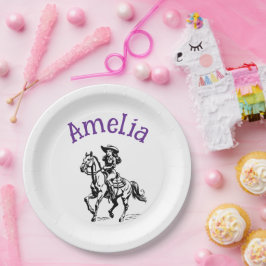 Prato De Papel Cow Girl