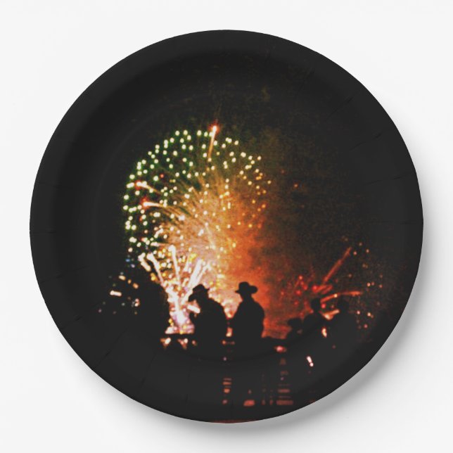 Prato De Papel Cowboy 4th of July Paper Plates (Frente)