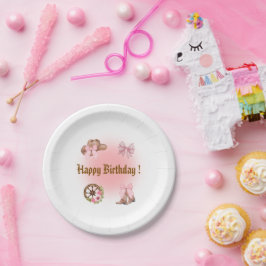 Prato De Papel Cowgirl Birthday Paper Plates