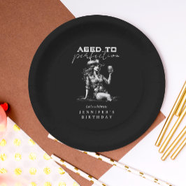 Prato De Papel Cowgirl Black Aged to Perfection Birthday Party 