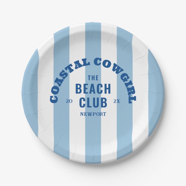 Prato De Papel Cowgirl Costeira The Beach Club Denim Blue (Frente)