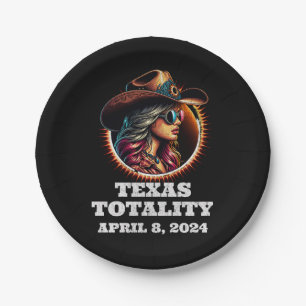 Prato De Papel Cowgirl Total Solar Eclipse 4.08.2024 Texas