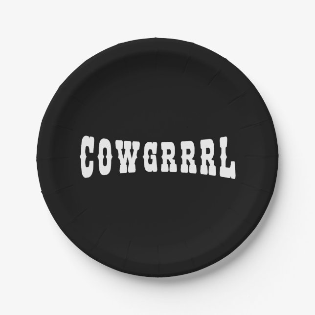 PRATO DE PAPEL COWGRRRL (Frente)