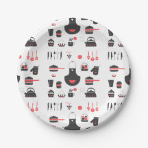 Cozinha, Fofo Vermelho e Preto, Vintage, Retro