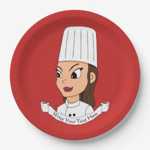 Prato De Papel Cozinheiro chefe feito sob encomenda da menina