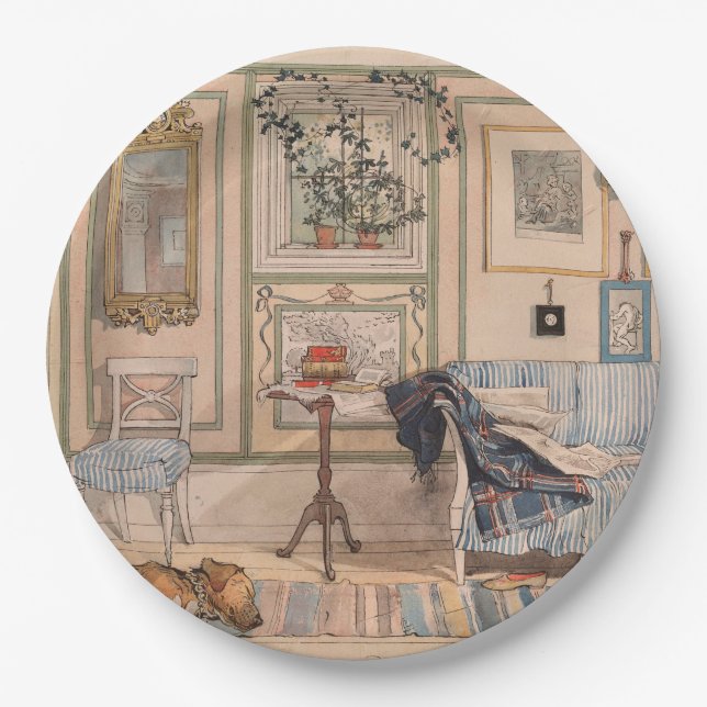 Prato De Papel Cozy Corner (por Carl Larsson) (Frente)