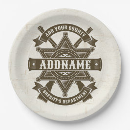 Prato De Papel Crachá de fuzis-adjuntos do Xerife Oeste Personali