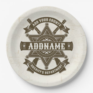Prato De Papel Crachá de fuzis-adjuntos do Xerife Oeste Personali