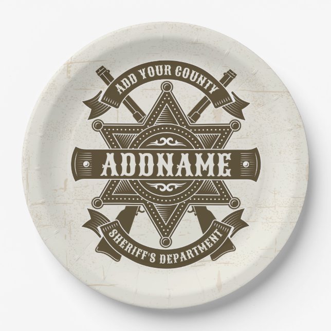 Prato De Papel Crachá de fuzis-adjuntos do Xerife Oeste Personali (Frente)