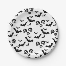 crânio negro e morcegos assustadores e engraçados